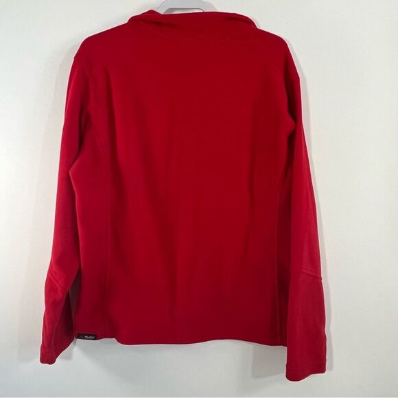 Lands' End Mock Neck Red 1/4 Quarter Zip Polartec Fleece Jacket L - Picture 5 of 7
